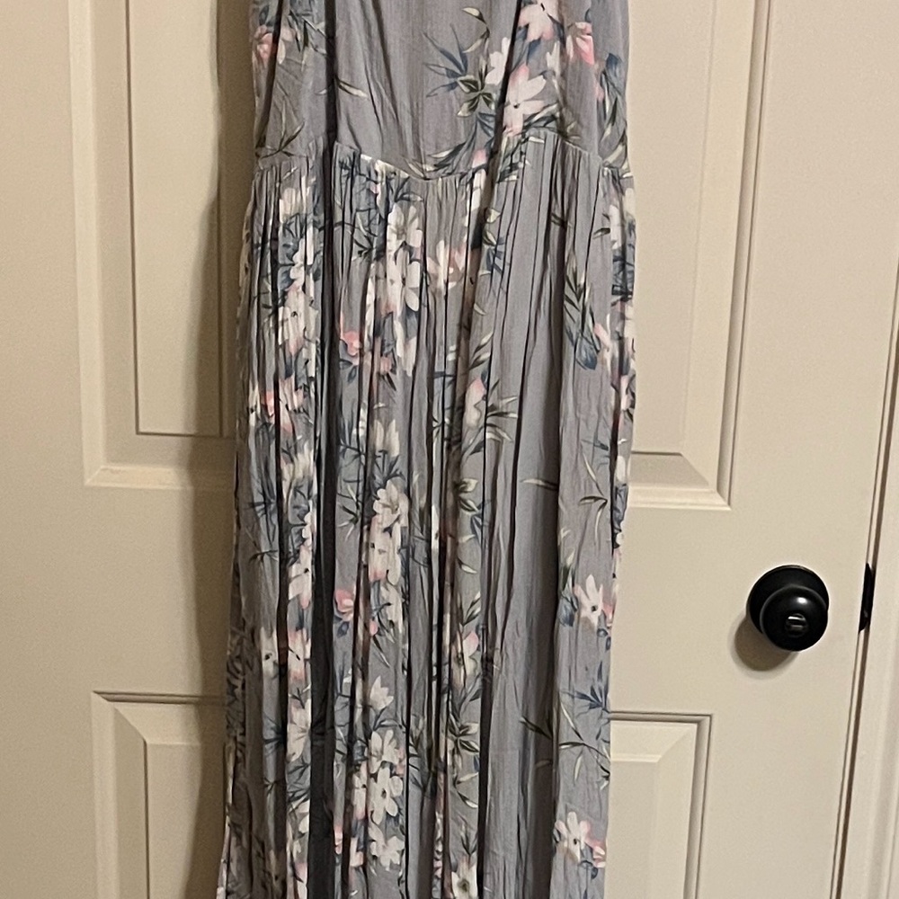 Hello Molly Floral Gray Maxi Dress